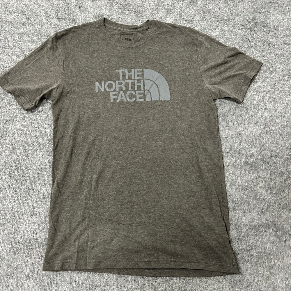 The North Face T-Shirt Womens Size M Brown Viscose Blend Graphic Half Dome Logo